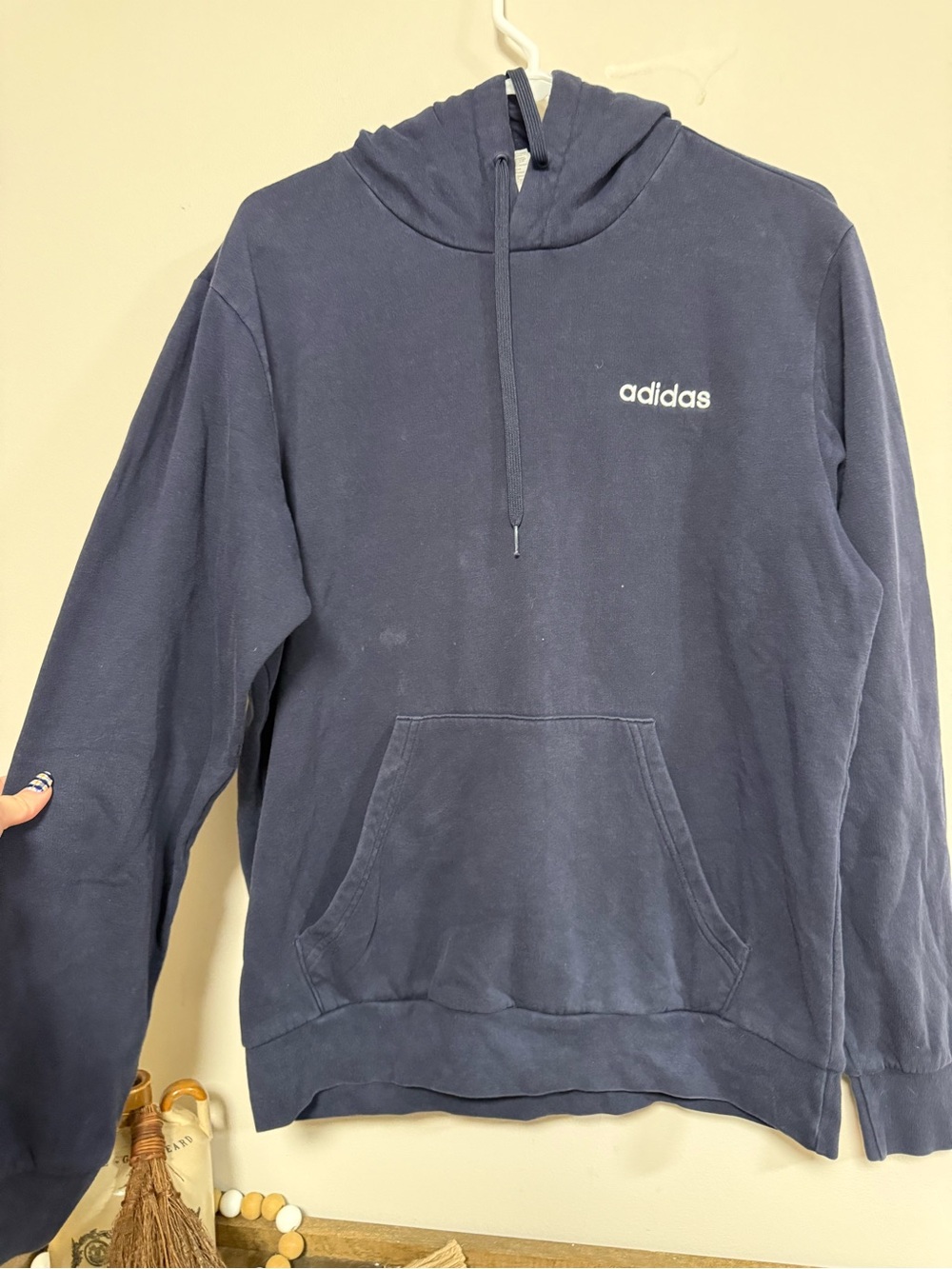 adidas Navy Crewneck Hoodie Sweatshirt